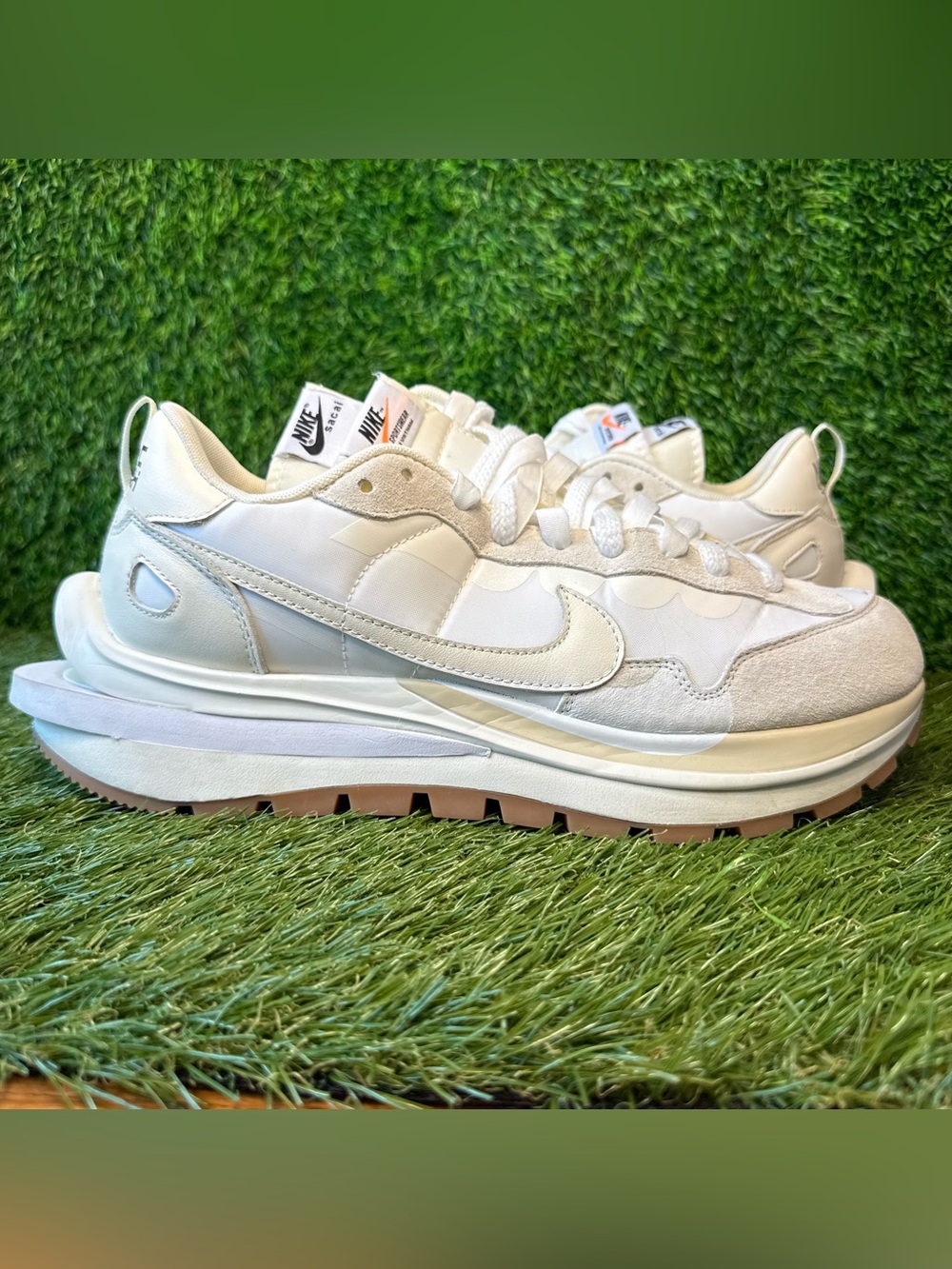Sacai x Nike VaporWaffle Sail White Gum Men’s Size 12 Sneakers Shoes DD1875-100